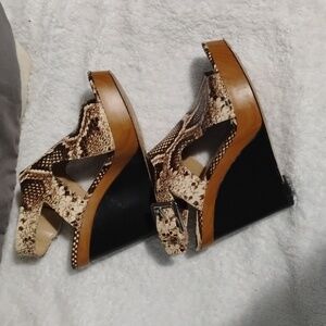 Michael Kors Brown Snake Print Women's Sandals